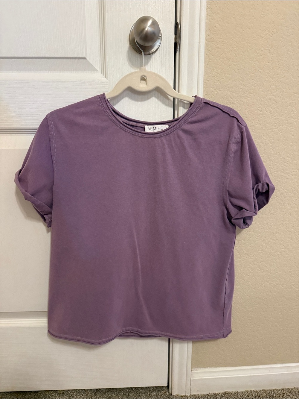 Lavender Crewneck Cotton Tee